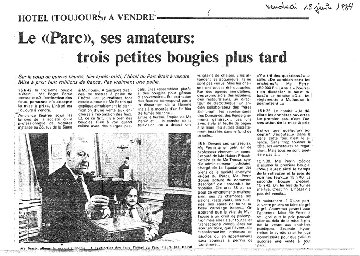 La mise aux enchères - Hôtel Du Parce - Mulhouse